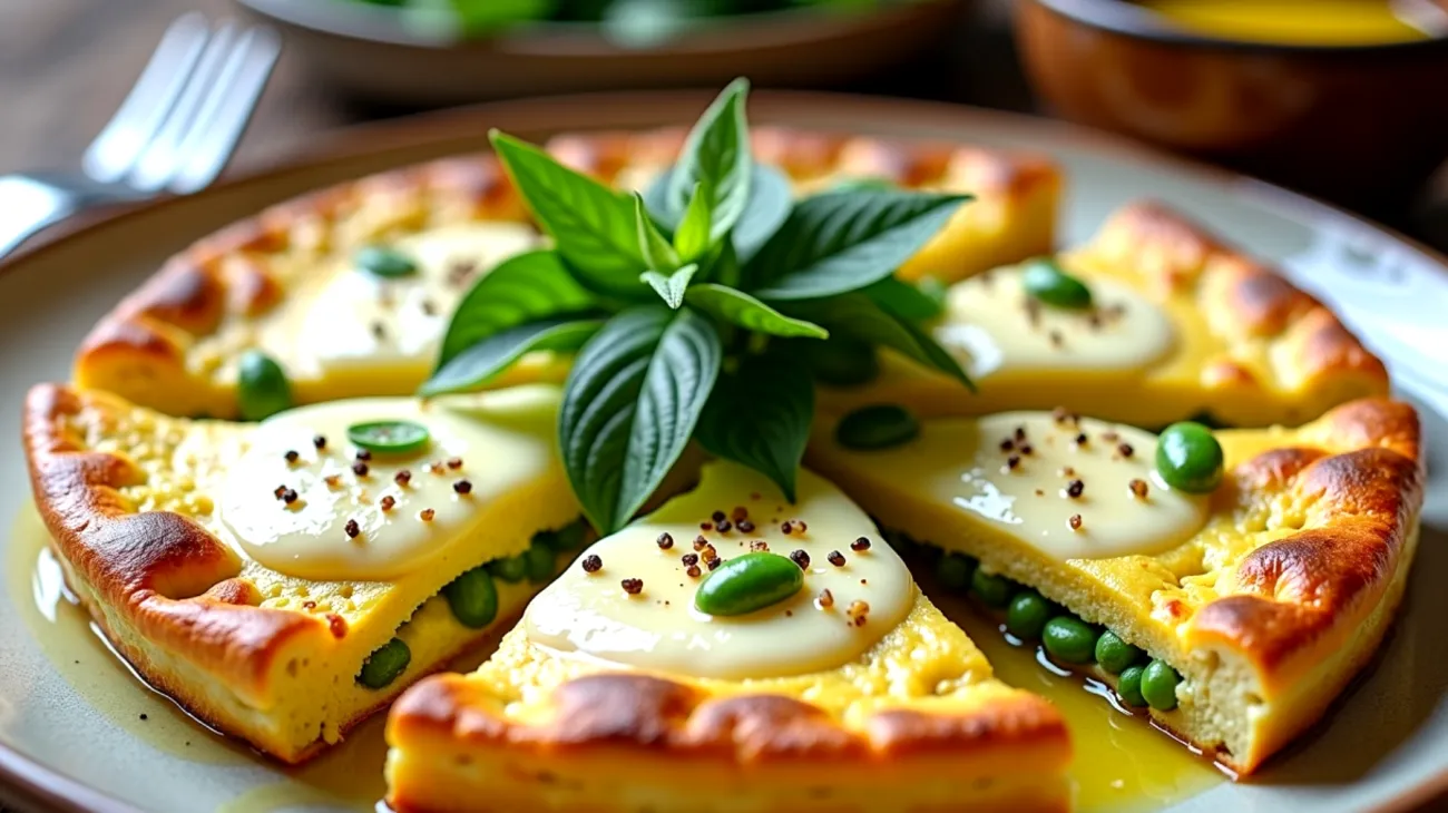 Frittata caciocavallo fave fresche"