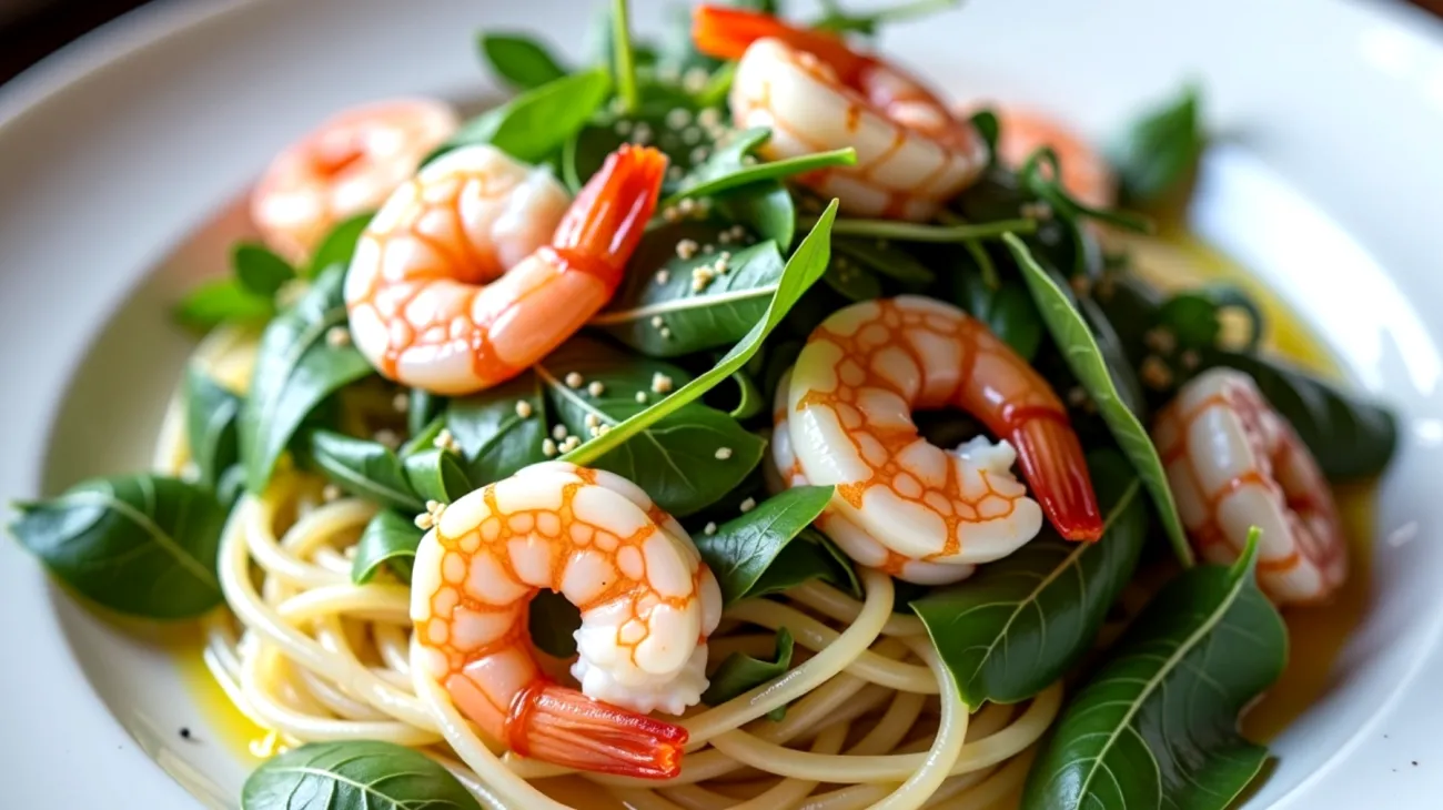 Spaghetti gamberi rucola"